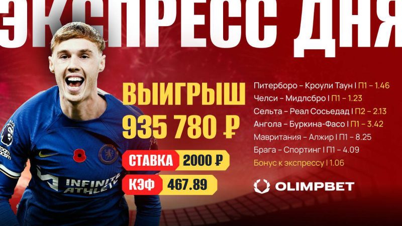 Клиент OLIMPBET забрал почти 1 миллион с экспресса на 2000