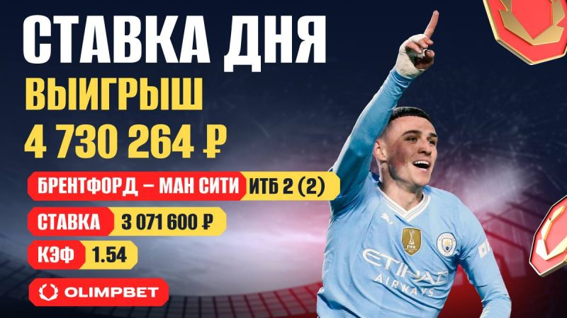 Клиент OLIMPBET выиграл 4 700 000 на камбэке «Ман Сити»