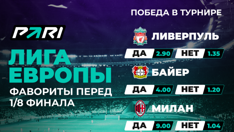 PARI: «Ливерпуль», «Байер» и «Милан» — главные фавориты Лиги Европы в сезоне-2023/24
